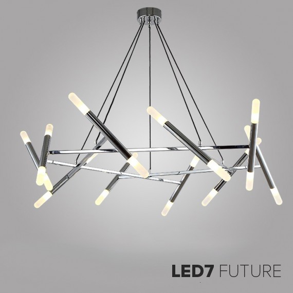 Jonathan Browning - Le Pentagone Chandelier Chrome